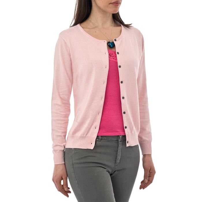 gilet rose poudre femme