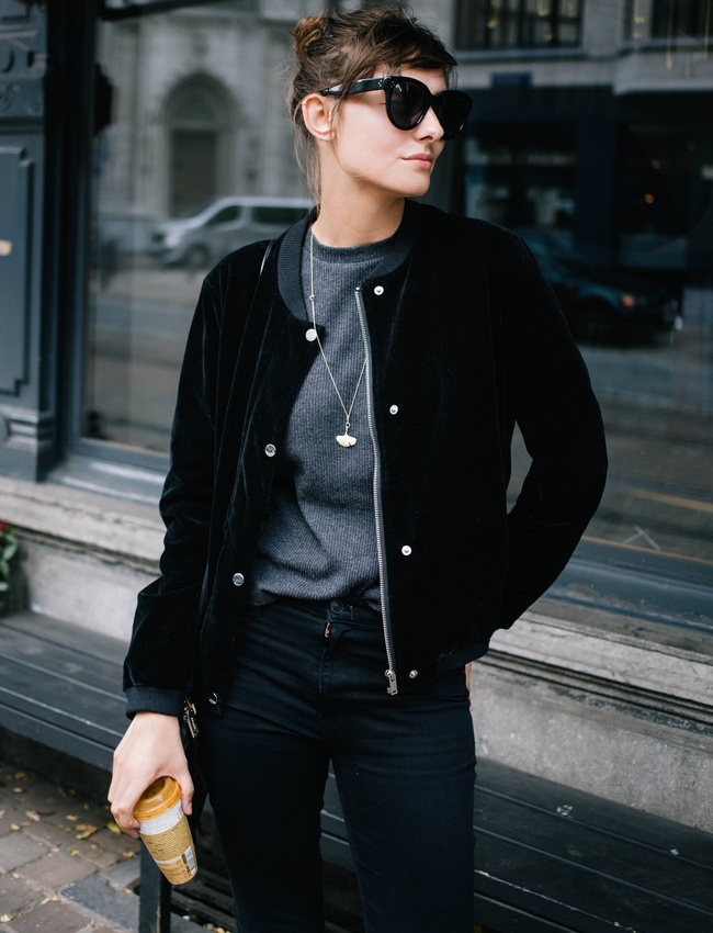 Le velours sied bien au bomber !