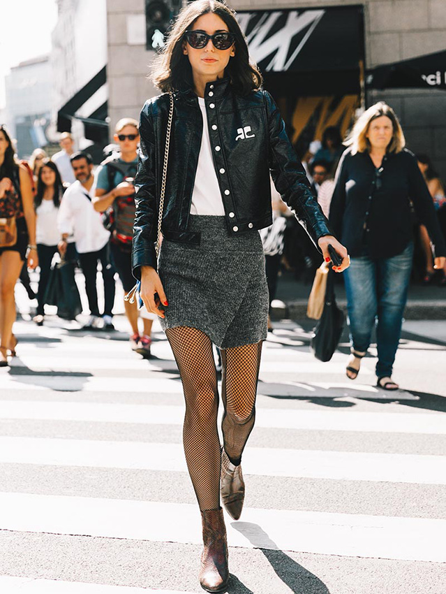 L'exercice p�rilleux consistant � mixer collants r�sille et mini jupe peut parfois r�server de bonnes surprises...