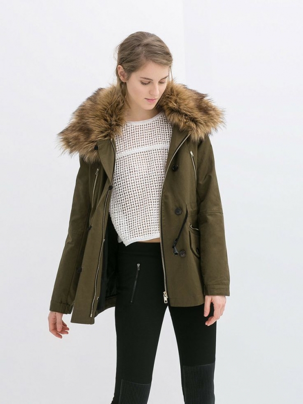 zara parka femme kaki