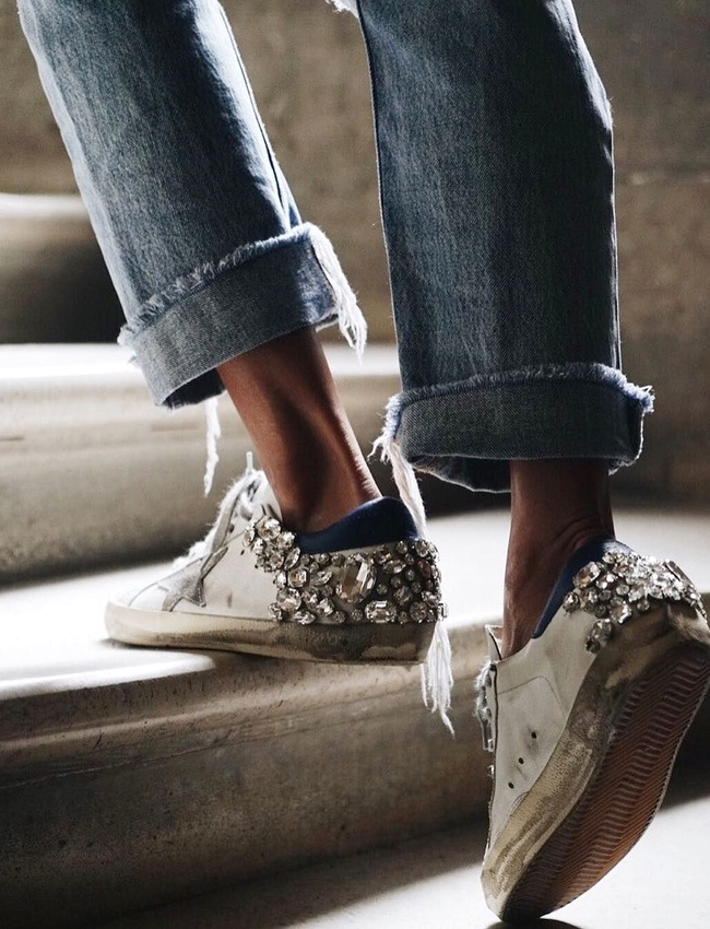 Pour ou contre les sneakers donnant l'impression d'avoir �t� plong�es dans une flaque de diamants ?