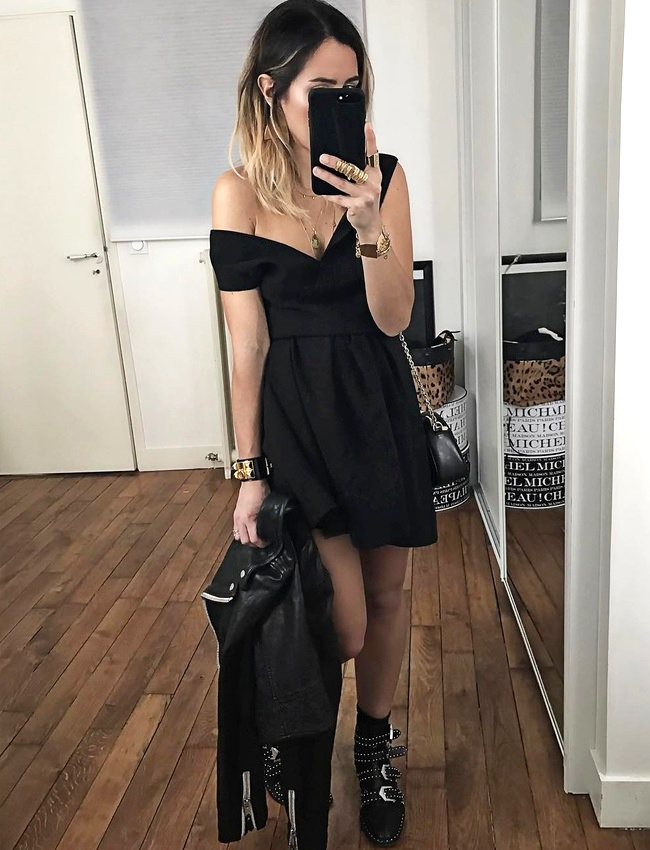 Entre d�gaine rock et minimalisme sexy chic, cette tenue de soir�e a tout bon !