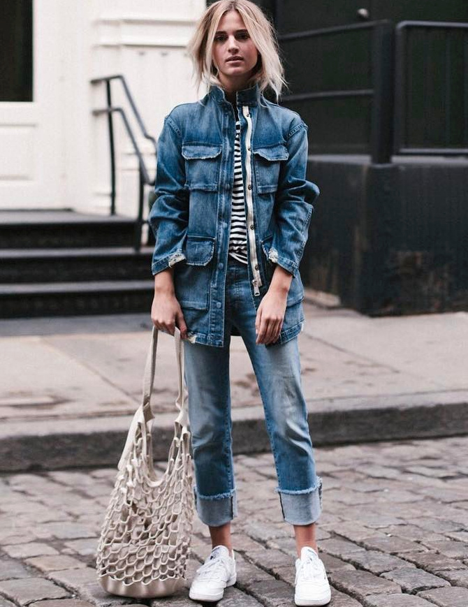 D�clin�e en denim, la saharienne concurrence la traditionnelle veste en jean