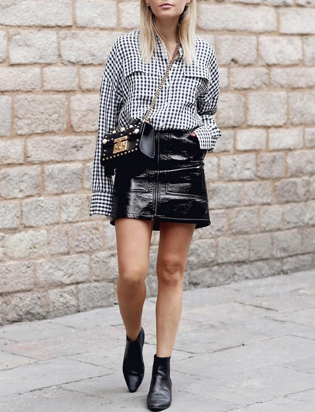 Vichy noir + vinyle carbone = le bon mix