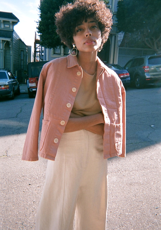 Rose tendre + blanc + camel = le bon mix