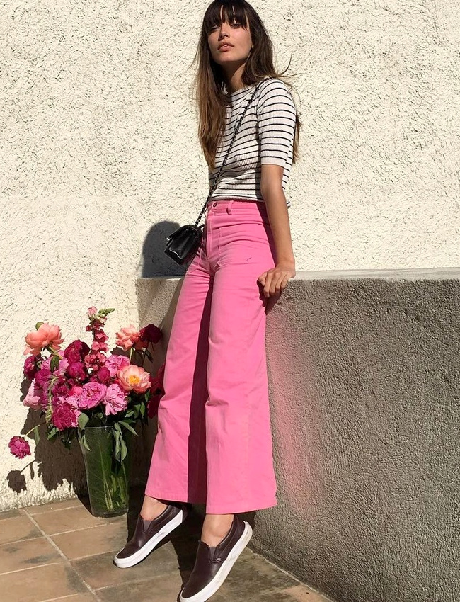 Pour ou contre le jean flare rose stabilo ?