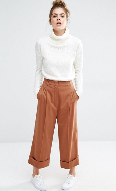 Pantalon large orange