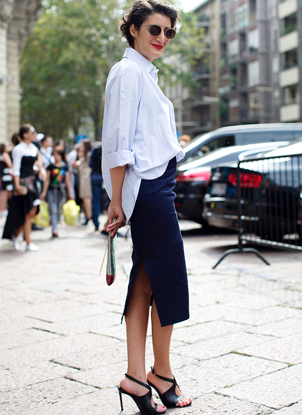 La chemise d'homme, la meilleure amie de la jupe crayon