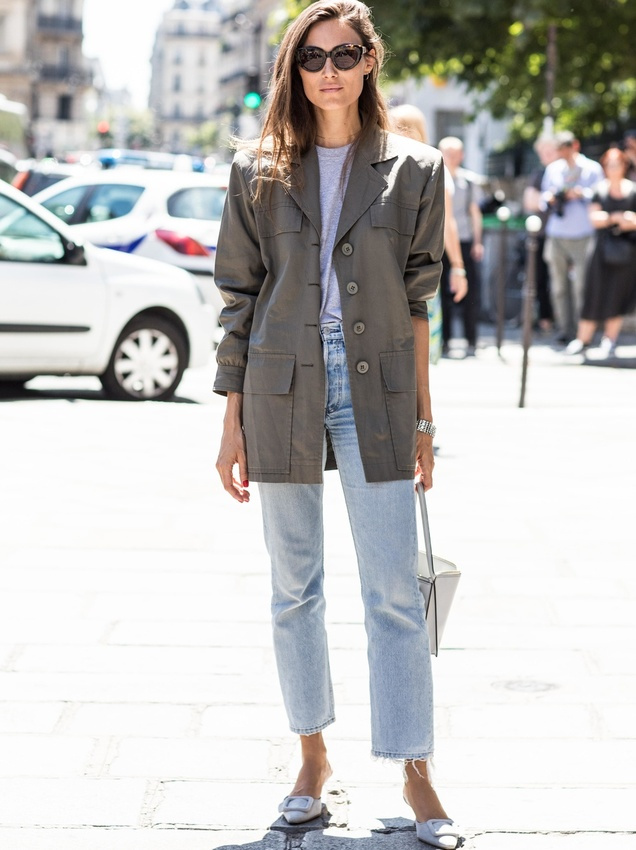 Jean droit 7/8 + escarpins f�minins = le bon mix