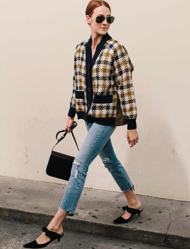 Cet automne, on r�chauffe nos escarpins ultra f�minins au contact d'un gilet faussement vieillot