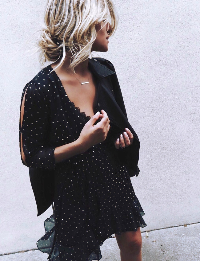 Perfecto + petite robe � pois = le bon mix