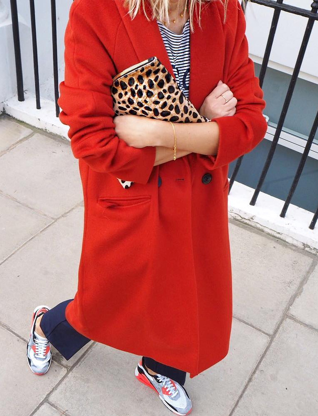 Rouge + imprim� l�opard + rayures marini�re = le bon mix