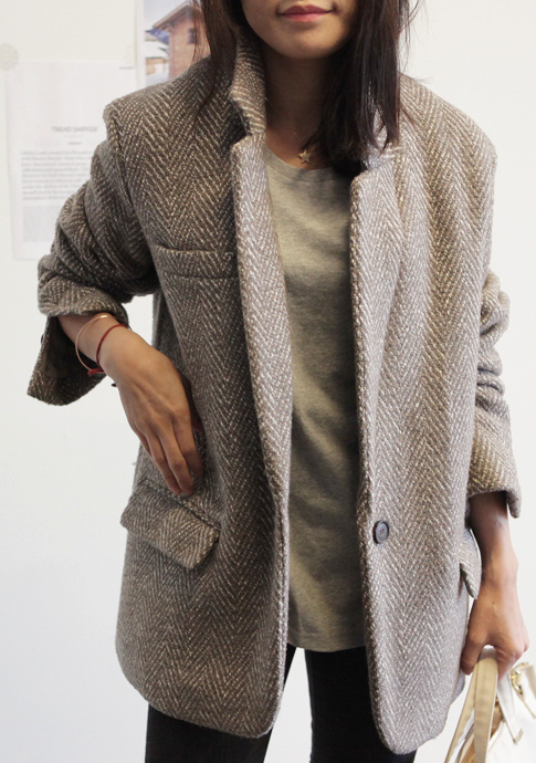 Cet hiver, le blazer se d�cline en �pais drap de laine