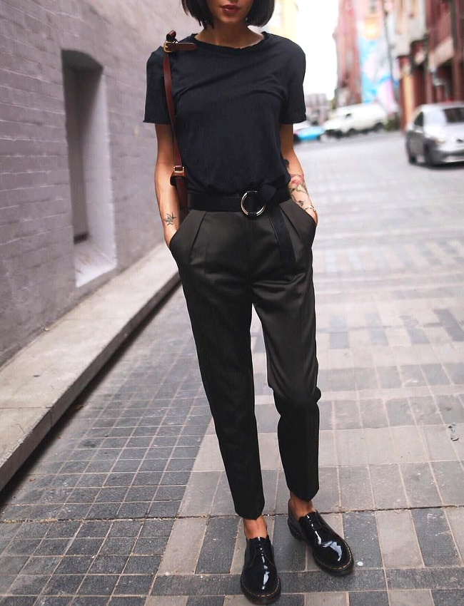 Doc Martens basses vernies + pantalon 7/8 = le bon mix