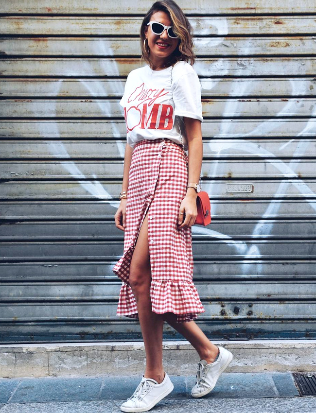 Oui au vichy trait� en mode casual-girly !