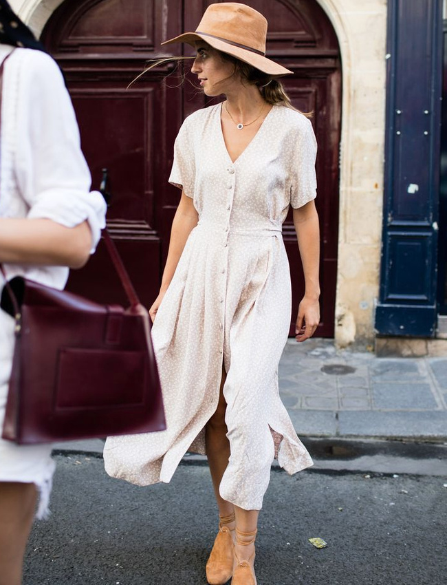 Oui � la l�g�ret� printani�re des robes boutonn�es sur le devant !