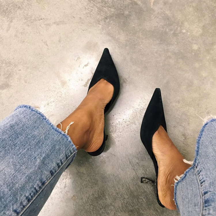 Les mules escarpins, les meilleurs alli�es du jean large 7/8 !