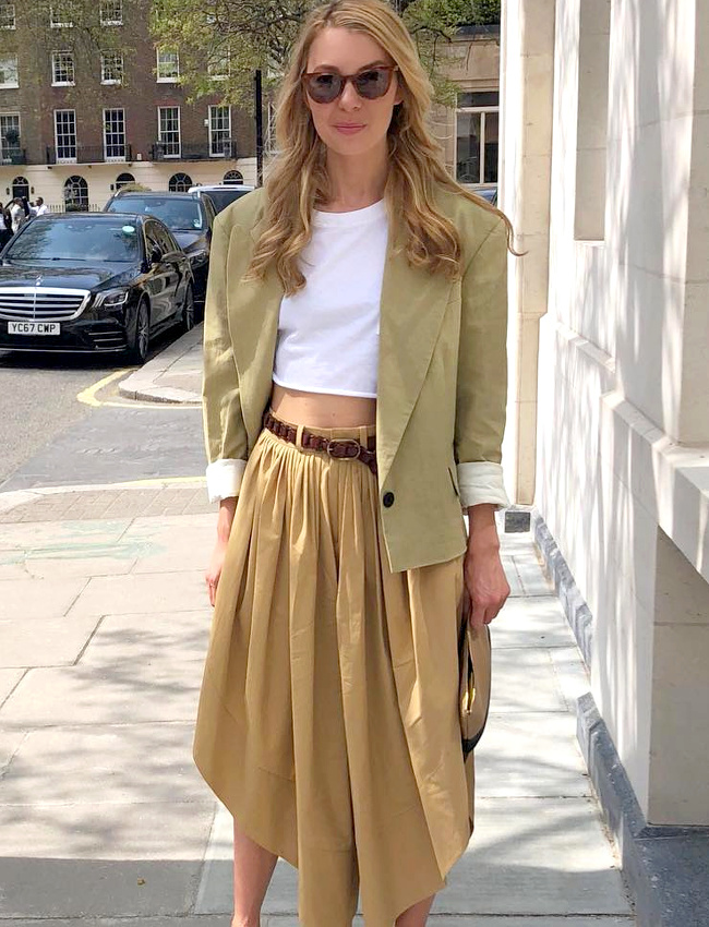 Vert lichen + blanc + camel = le bon mix