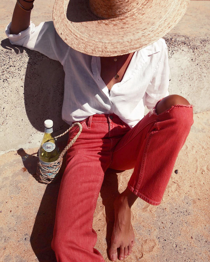 Cet �t�, on troque notre 501 bleu contre un jean rouge l�g�rement d�lav�