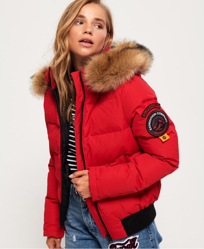 doudoune superdry rouge