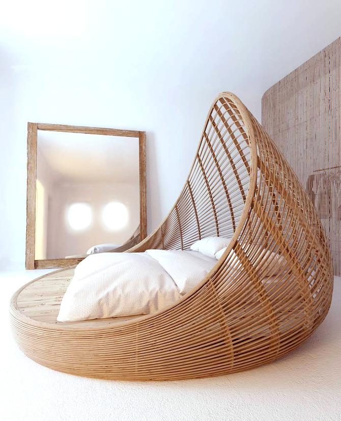 M�lant structures a�r�es et courbes maternelles, ce lit donne envie de s'y lover sans tarder !