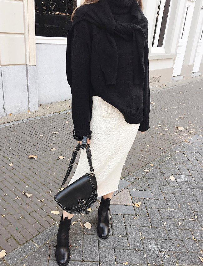 Le parfait total look noir et blanc #31
