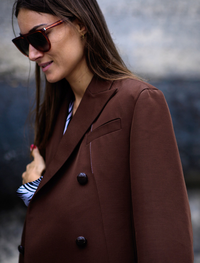 Chocolat + imprim� bleu et blanc = le bon mix