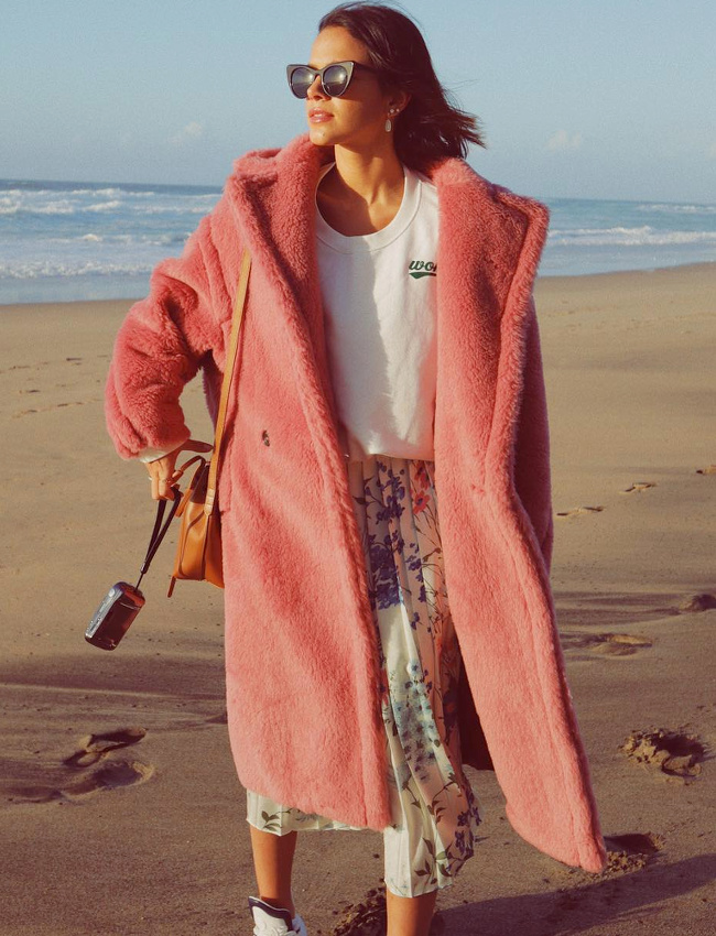 Wanted : un manteau bubble gum aux allures d'ours en peluche !