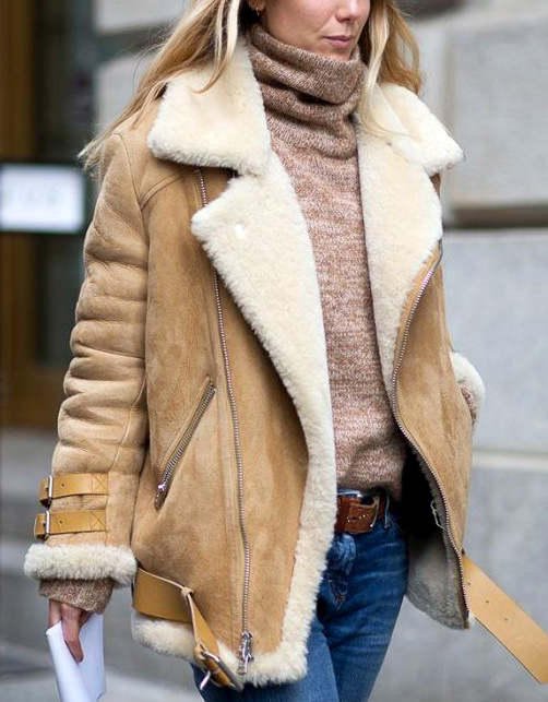 manteau en shearling