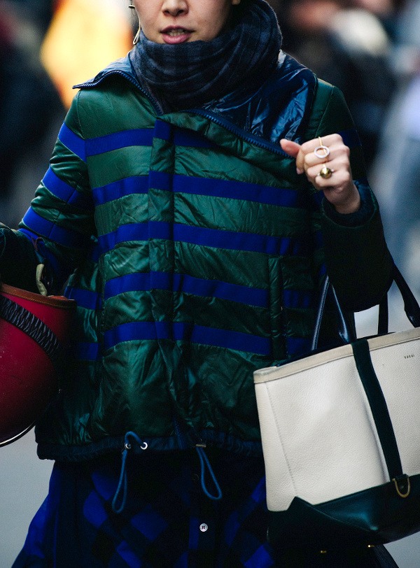 Oui � la rayure marini�re d�clin�e en mode doudoune !