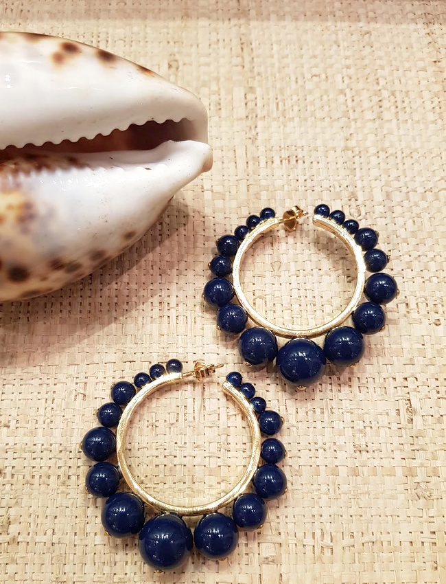 Cr�oles + perles lapis-lazuli = le bon mix