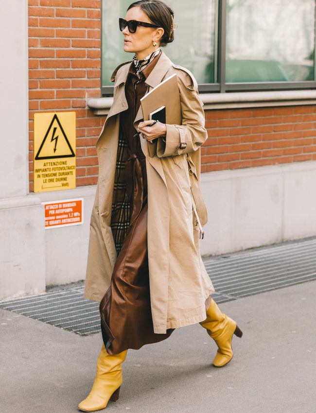 Camel + marron + jaune = le bon mix