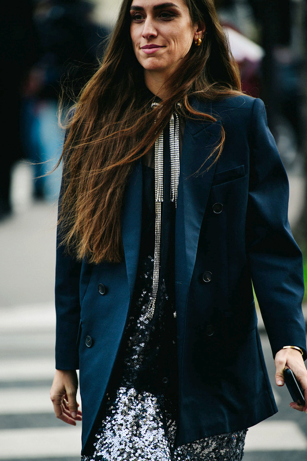 Blazer masculin oversize + sequins = le bon mix