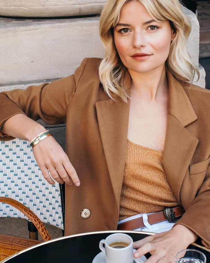 Rien de tel qu'un blazer noisette pour r�chauffer une tenue printani�re !