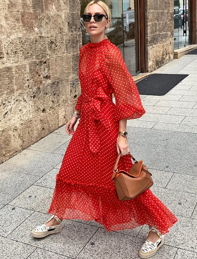 Pois blanc sur fond rouge + cuir chocolat au lait = le bon mix