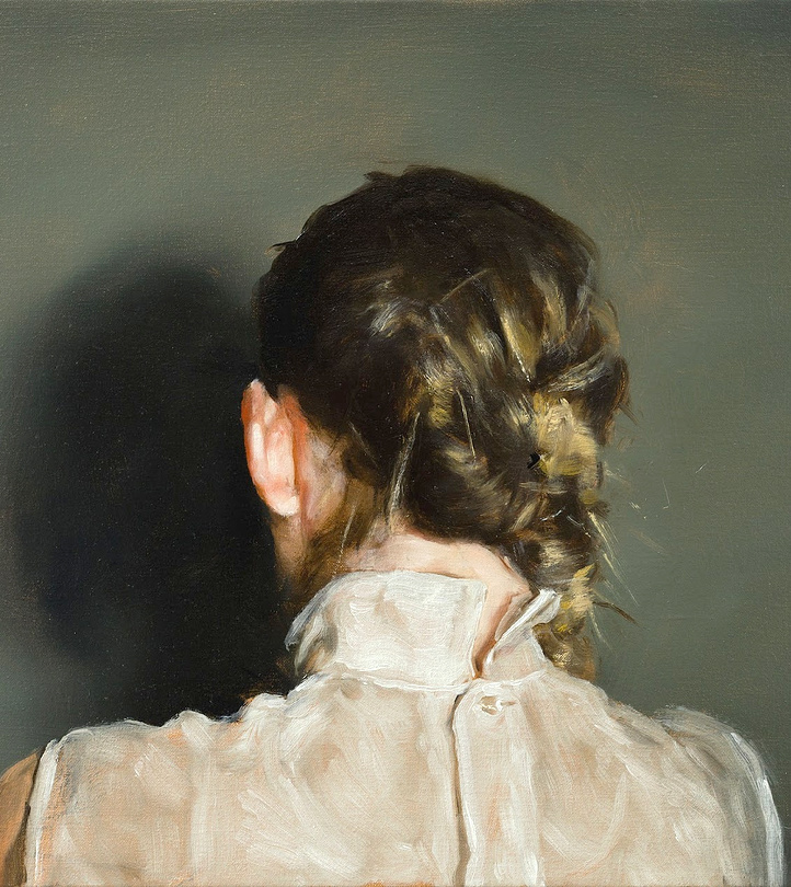 M�lant timidit� et f�minit� d�licate, le mod�le de ce tableau de Micha�l Borremans �meut