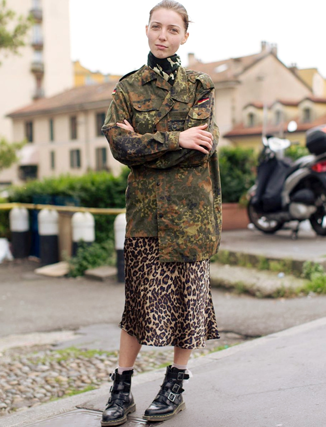Tachet� l�opard + imprim� camouflage = le bon mix