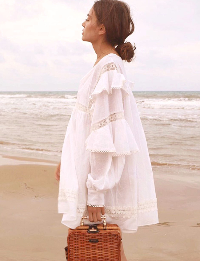 La mini robe ample blanche, l'alli�e des �t�s boho romantiques !
