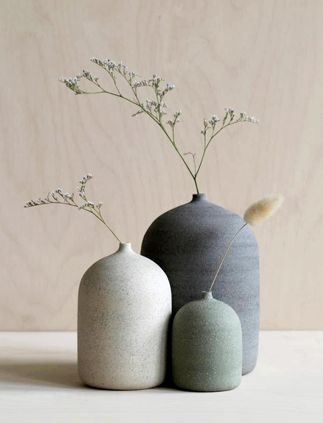 M�lant jeux de volumes, douceur et teintes m�lancoliques, ces vases ont tout bon !