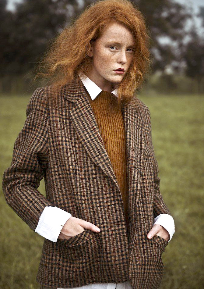 Rien de tel qu'une chevelure rousse � peine dompt�e pour sublimer un look de gentleman farmer !