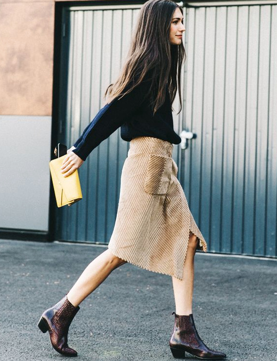 Oui au velours c�tel� trait� sur une note f�minine !