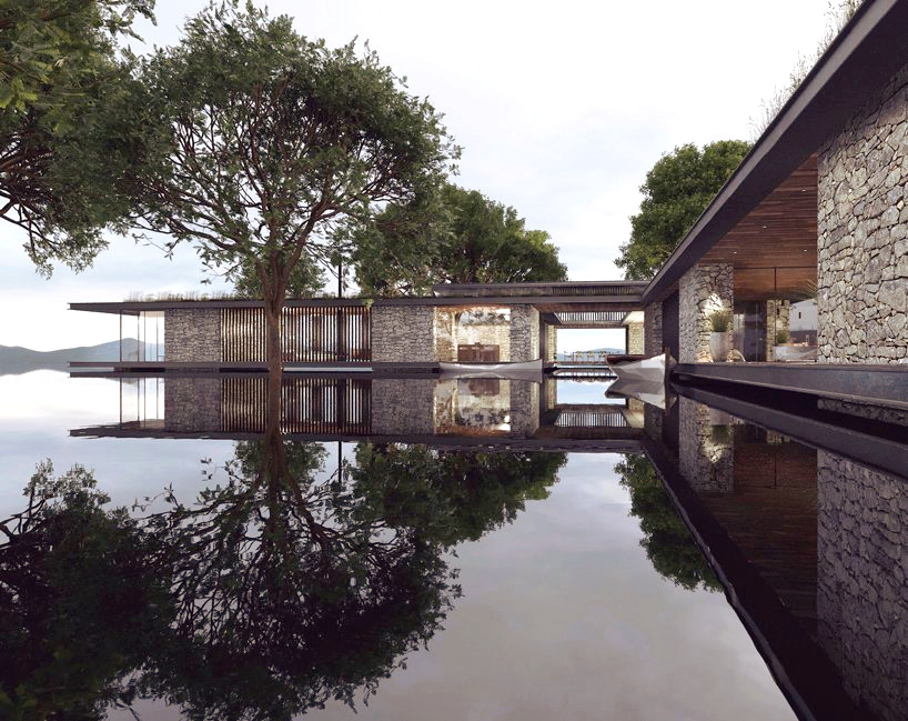 Eau + pierres + arbres + lignes modernes = le bon mix