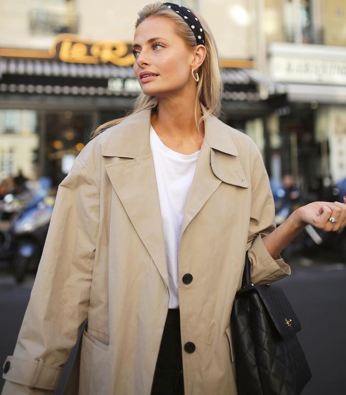 Oui au t�lescopage entre accessoire girly et pi�ce classique oversize !