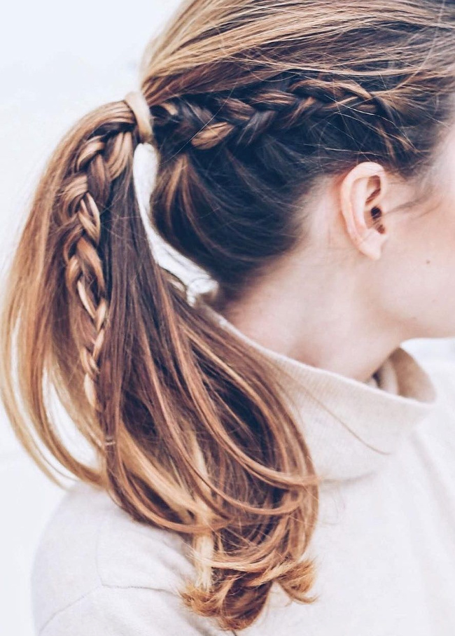 Queue de cheval + tresses = le bon mix