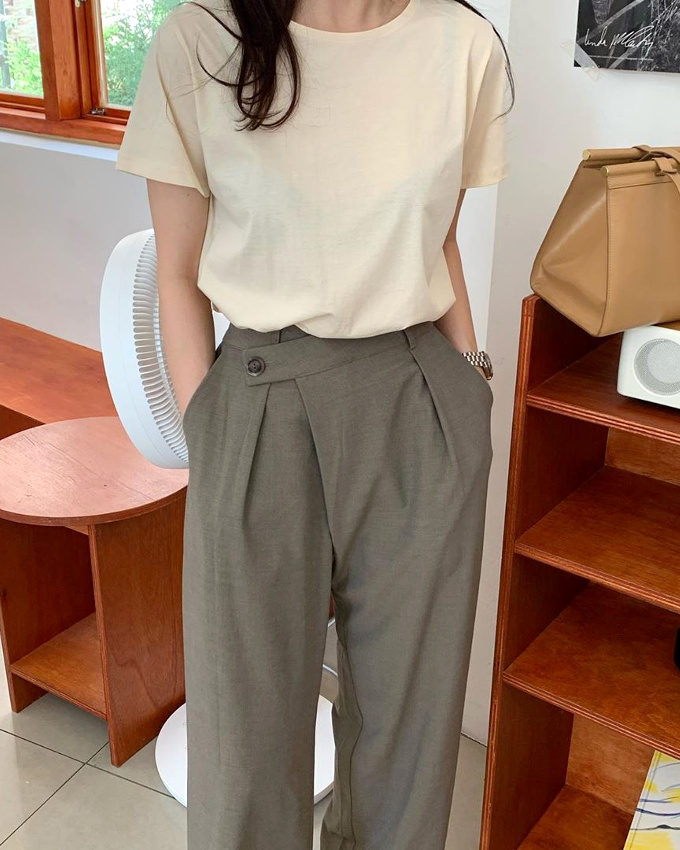 Wanted : un pantalon � pinces � la patte de boutonnage d�cal�e !