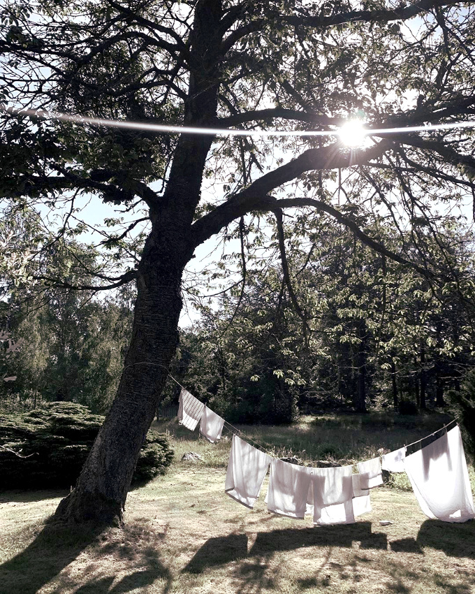 Petit plaisir de l'�t� : laisser le linge s�cher au soleil
