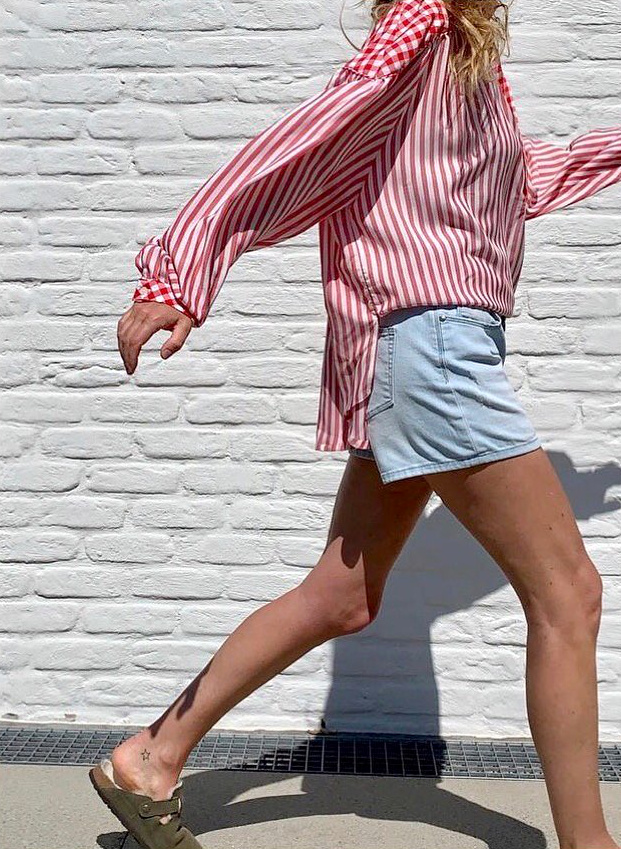 M�lant vichy et rayures, cette blouse a tout bon !