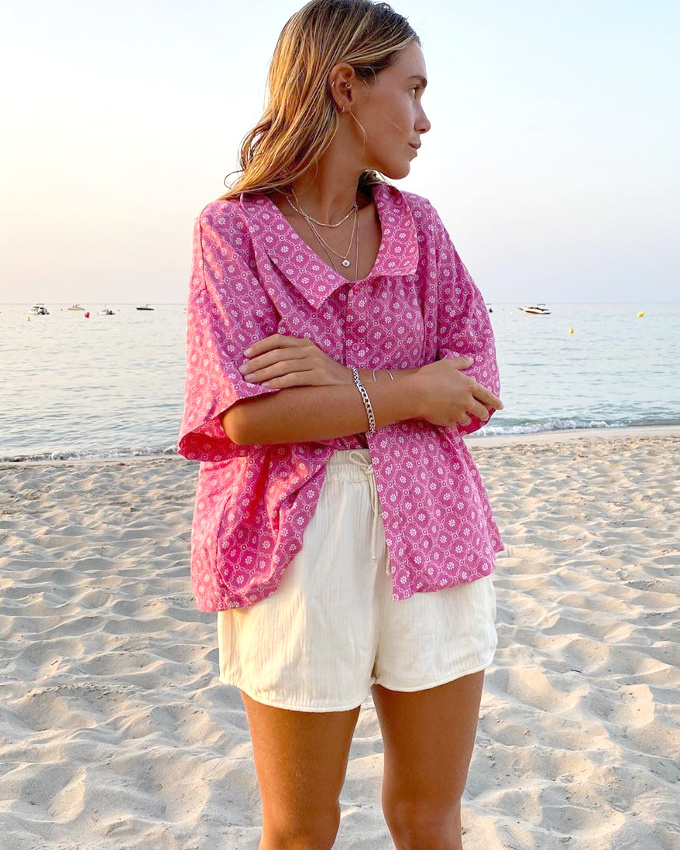 Oui aux chemises fluides � imprim� r�tro � porter en mode beach/casual !