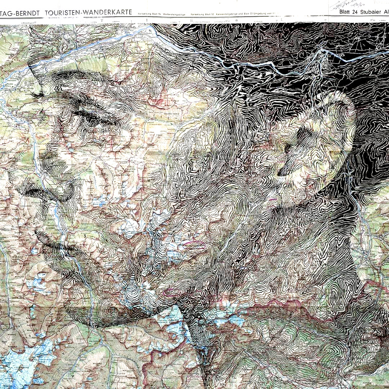 Fusionnant visages et cartes topographiques, les oeuvres d'Ed Fairburn ensorcellent...