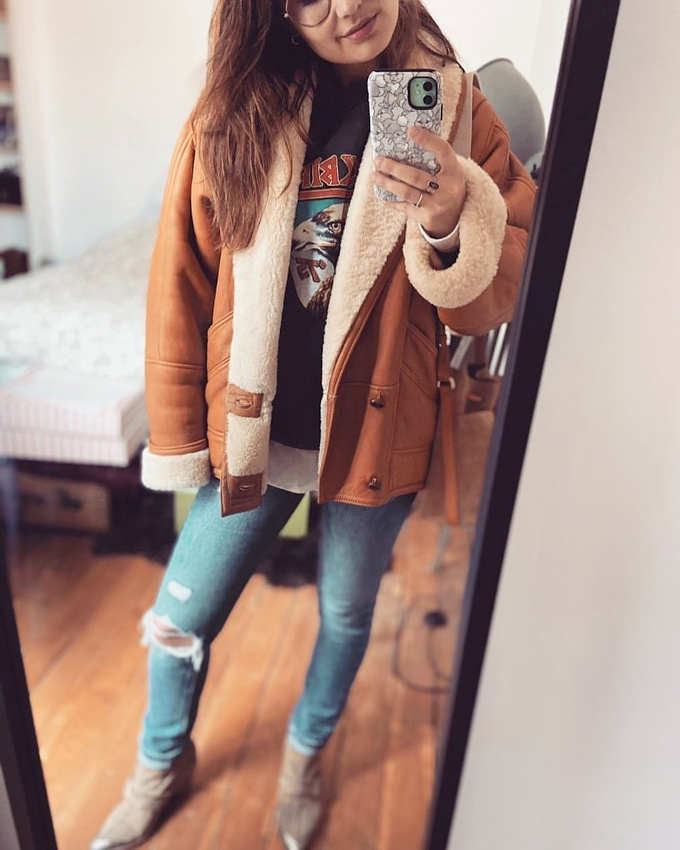 Wanted : une veste en peau lain�e vintage !